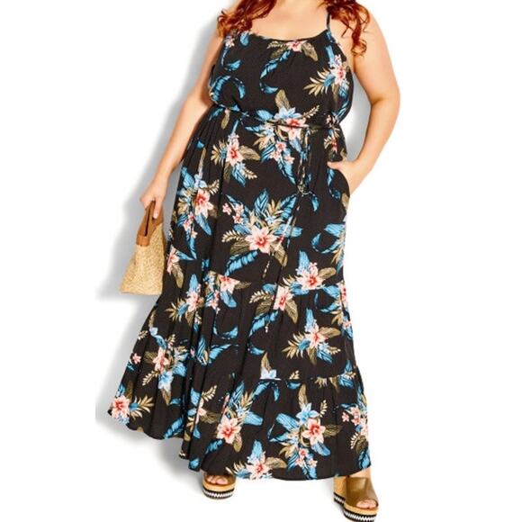 City Chic Dress Azores Botanica Maxi size XS/14 - Picture 1 of 8